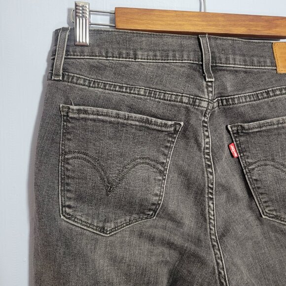 Levi's Premium Size 30 Classic Black Faded Distressed Curvy Skinny Denim Jeans - Picture 13 of 14